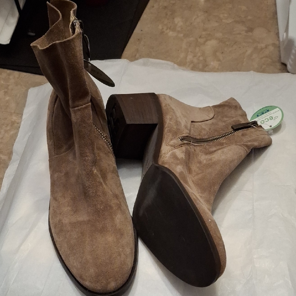 Paul Green Suede Ankle Boots - Taupe